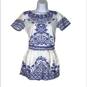 Blue & White Shorts Set size small